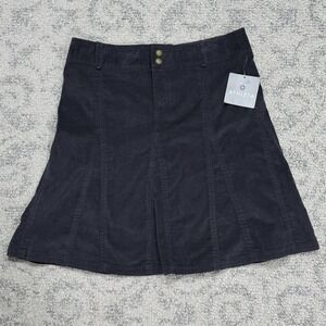Athleta‎ Whenever Fall Corduroy Flare Cotton Skirt Size 6 Navy w/ Drawstring